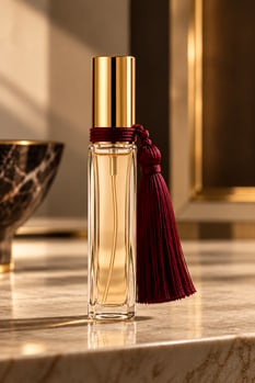 Luxury Amber Perfume with Burgundy Tassel (1)